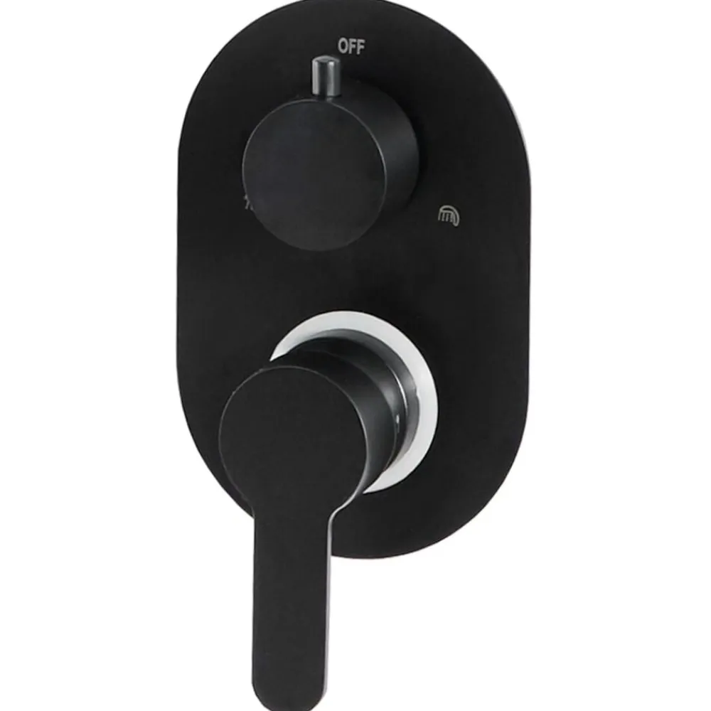 vidaXL Sistema de ducha acero inoxidable 201 Negro Outlet