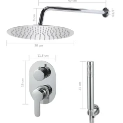 vidaXL Fontanería-Sistema de ducha acero inoxidable 201