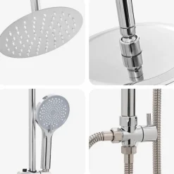 vidaXL Fontanería-Sistema de Ducha 47 x 20 x 95 cm Acero inoxidable