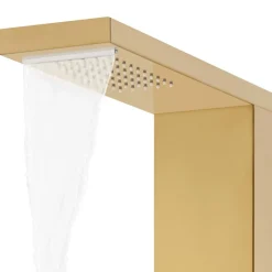vidaXL Fontanería-Sistema de panel de ducha acero inoxidable 201 dorado