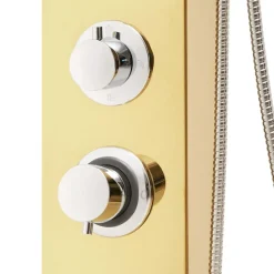 vidaXL Fontanería-Sistema de panel de ducha acero inoxidable 201 dorado