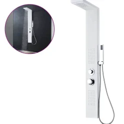 vidaXL Fontanería-Sistema de panel de ducha aluminio mate