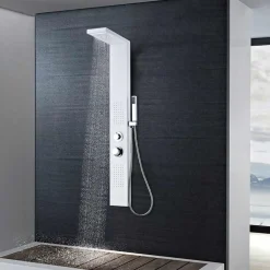 vidaXL Fontanería-Sistema de panel de ducha aluminio mate