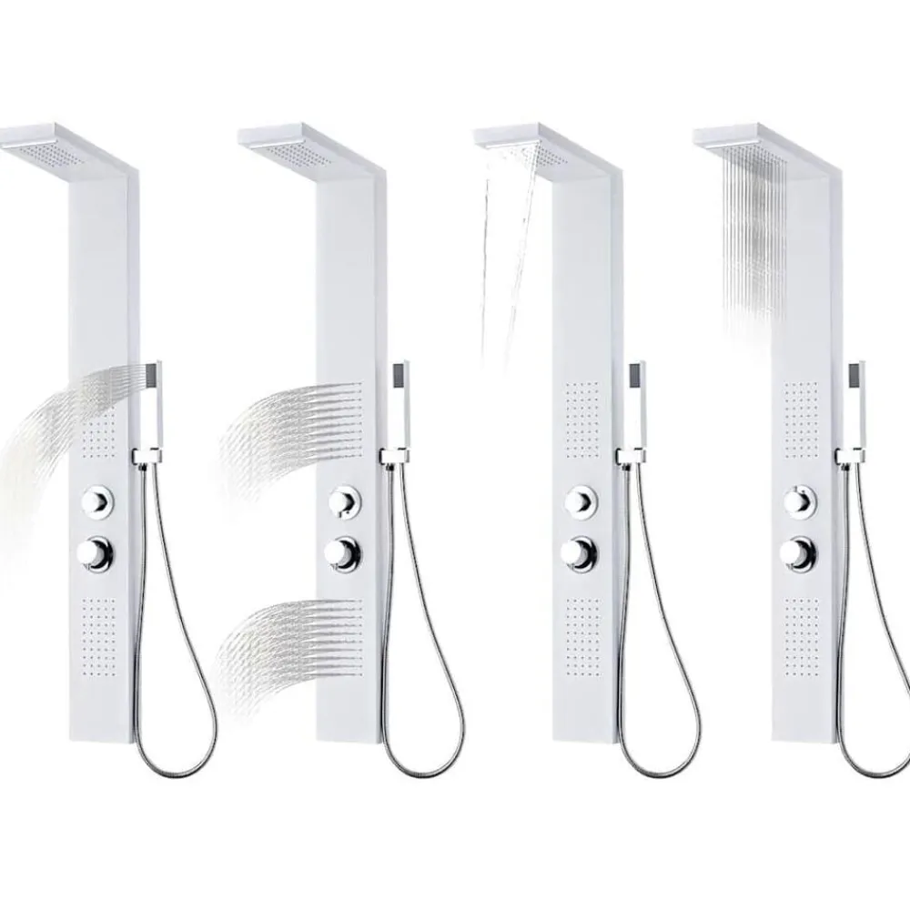 vidaXL Fontanería-Sistema de panel de ducha aluminio mate