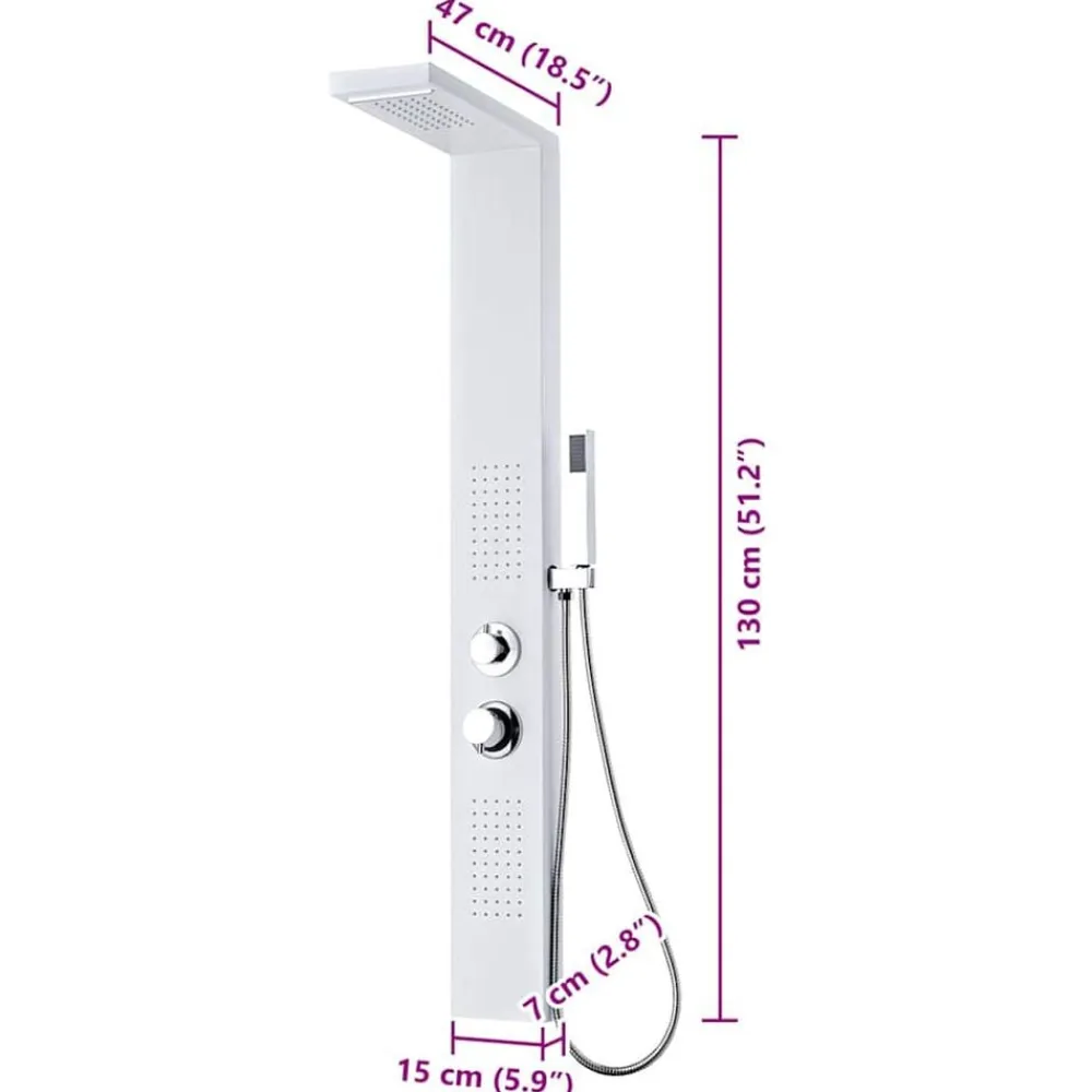 vidaXL Fontanería-Sistema de panel de ducha aluminio mate