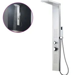 vidaXL Sistema de panel de ducha acero inoxidable cuadrado Plateado