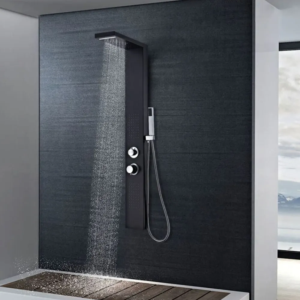 vidaXL Fontanería-Sistema de panel de ducha aluminio mate
