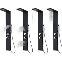vidaXL Fontanería-Sistema de panel de ducha aluminio mate