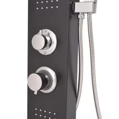 vidaXL Fontanería-Sistema de panel de ducha aluminio mate