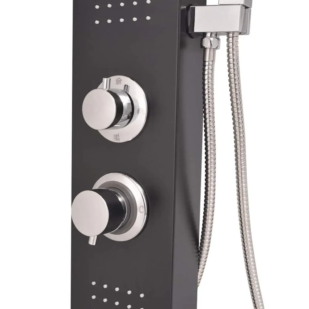 vidaXL Fontanería-Sistema de panel de ducha aluminio mate
