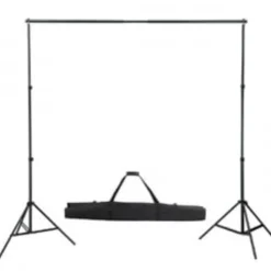 vidaXL Sistema de soporte de telón fondo 300x300 cm Verde Outlet