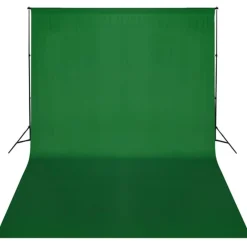 vidaXL Sistema de soporte de telón fondo 300x300 cm Verde Outlet