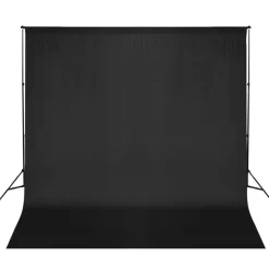 vidaXL Sistema de soporte de telón fondo fotográfico 600x300 cm Negro Outlet