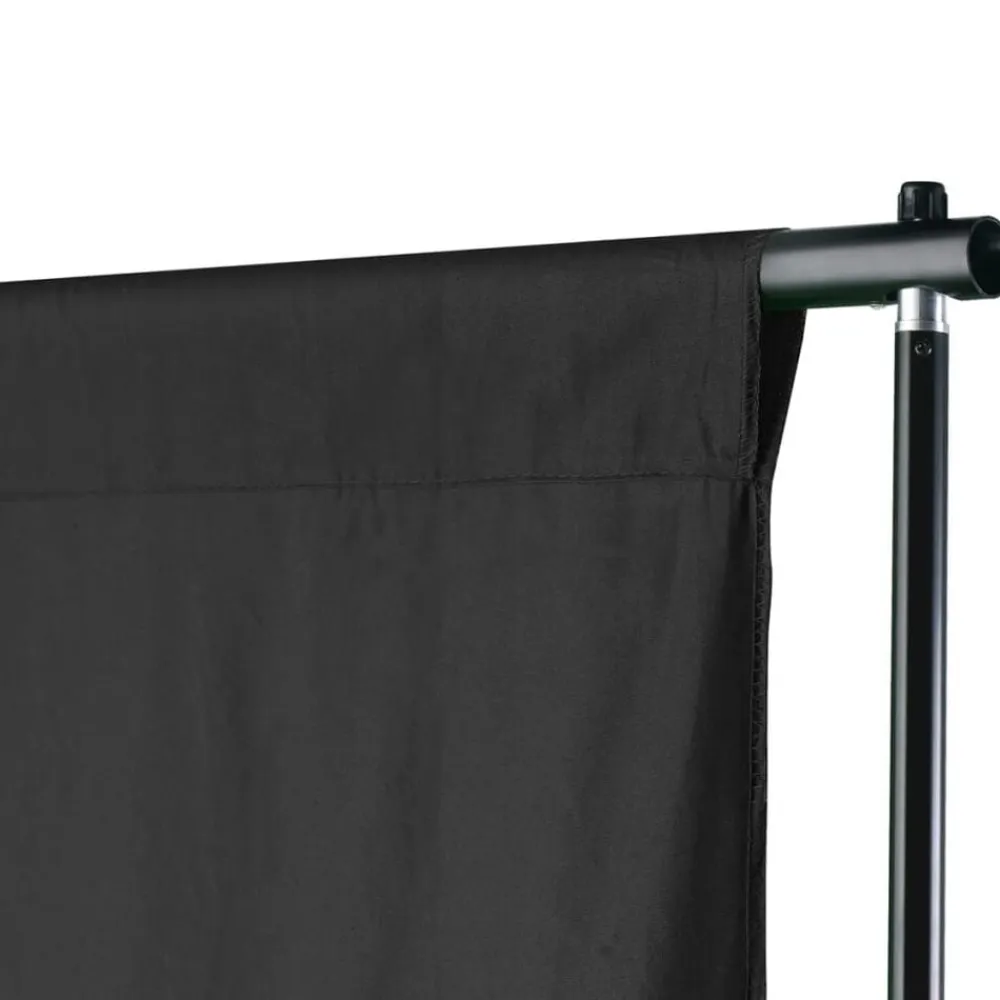 vidaXL Sistema de soporte de telón fondo fotográfico 600x300 cm Negro Outlet