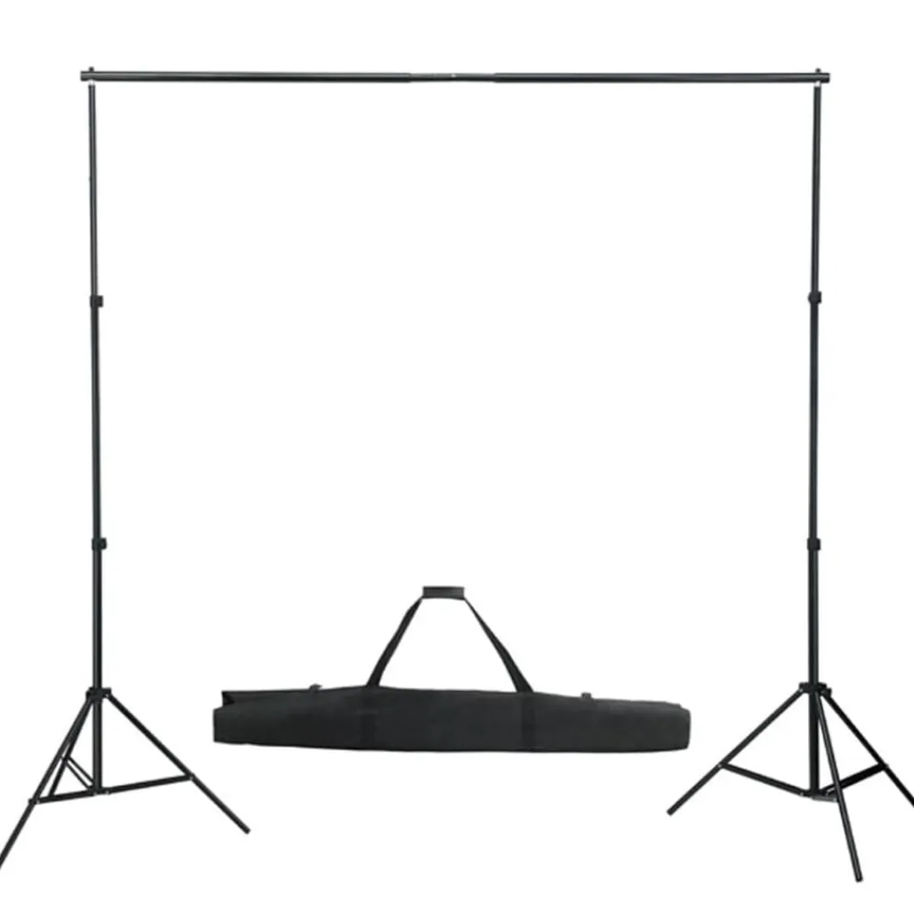 vidaXL Sistema de soporte de telón fondo fotográfico 600x300 cm Negro Outlet