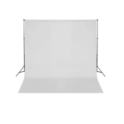 vidaXL Sistema de soporte de telón fondo fotográfico 600x300 cm Blanco Online