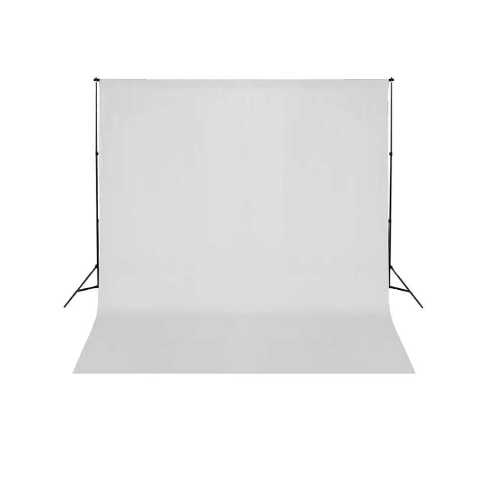 vidaXL Sistema de soporte de telón fondo fotográfico 600x300 cm Blanco Online
