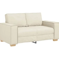 vidaXL Sofás-Sofá 2 pcs Beige 220 x 80 x 84 cm Tejido mezcla de lino