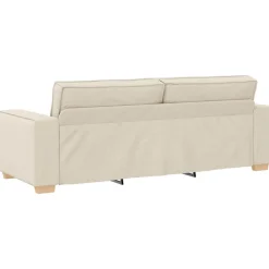 vidaXL Sofás-Sofá 2 pcs Beige 220 x 80 x 84 cm Tejido mezcla de lino