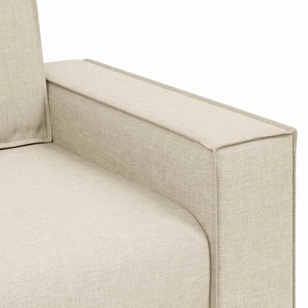 vidaXL Sofás-Sofá 2 pcs Beige 220 x 80 x 84 cm Tejido mezcla de lino