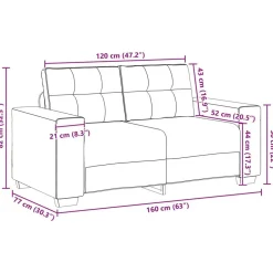 vidaXL Sofá 2 pcs Beige 221 x 80 x 80 cm Tejido mezcla de lino Outlet