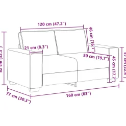 vidaXL Sofá 2 pcs Beige 221 x 80 x 82 cm Tejido mezcla de lino