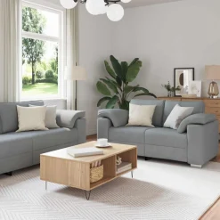 vidaXL Sofás-Sofá 2 pcs 219 x 80 x 82 cm tela