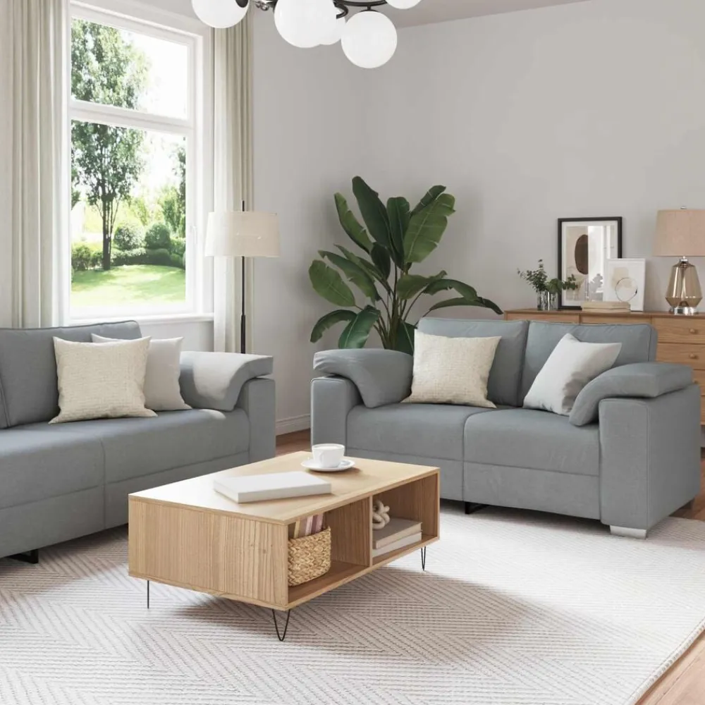 vidaXL Sofás-Sofá 2 pcs 219 x 80 x 82 cm tela
