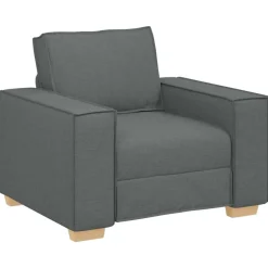 vidaXL Sofá 3 pcs 220 x 80 x 84 cm Tejido mezcla de lino Gris oscuro Hot