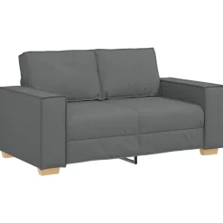 vidaXL Sofá 3 pcs 220 x 80 x 84 cm Tejido mezcla de lino Gris oscuro Hot