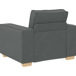 vidaXL Sofá 3 pcs 220 x 80 x 84 cm Tejido mezcla de lino Gris oscuro Hot