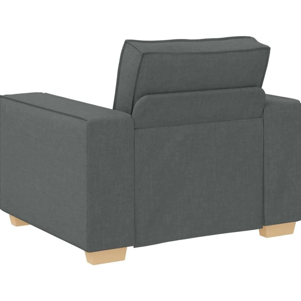 vidaXL Sofá 3 pcs 220 x 80 x 84 cm Tejido mezcla de lino Gris oscuro Hot