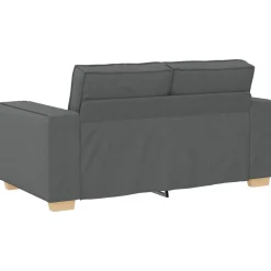 vidaXL Sofá 3 pcs 220 x 80 x 84 cm Tejido mezcla de lino Gris oscuro Hot