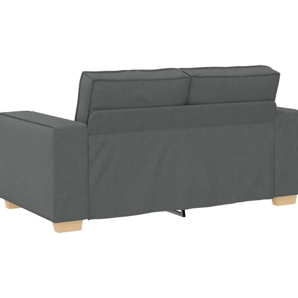 vidaXL Sofá 3 pcs 220 x 80 x 84 cm Tejido mezcla de lino Gris oscuro Hot