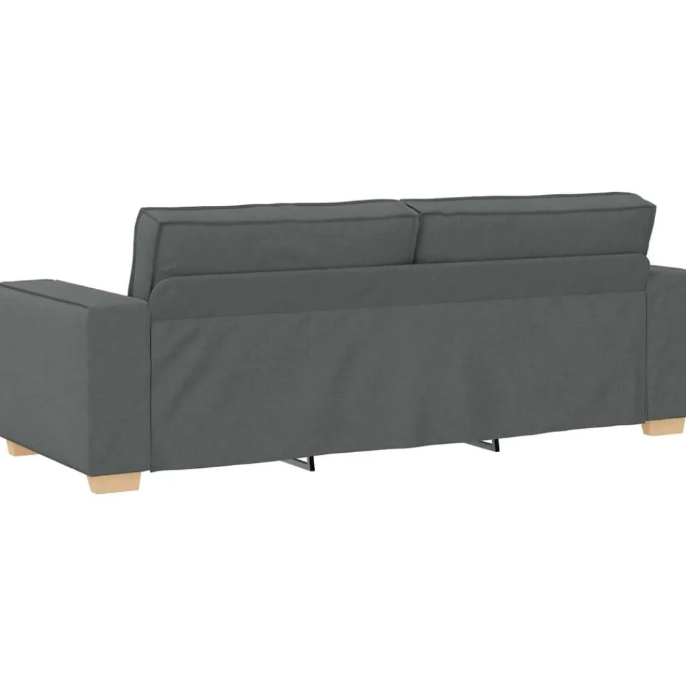 vidaXL Sofá 3 pcs 220 x 80 x 84 cm Tejido mezcla de lino Gris oscuro Hot
