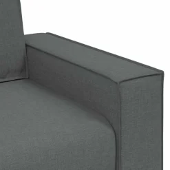 vidaXL Sofá 3 pcs 220 x 80 x 84 cm Tejido mezcla de lino Gris oscuro Hot