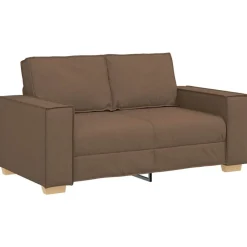 vidaXL Sofás-Sofá 3 pcs Marrón 220 x 80 x 84 cm Tejido mezcla de lino