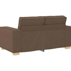 vidaXL Sofás-Sofá 3 pcs Marrón 220 x 80 x 84 cm Tejido mezcla de lino