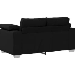vidaXL Sofá 2 pcs 219 x 80 x 82 cm tela Negro