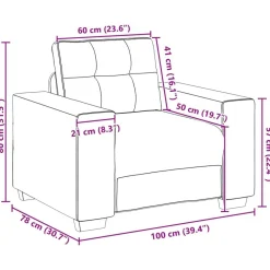 vidaXL Sofás-Sofá 3 pcs 221 x 80 x 80 cm Tejido mezcla de lino