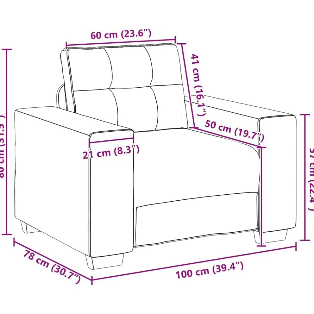 vidaXL Sofás-Sofá 3 pcs 221 x 80 x 80 cm Tejido mezcla de lino