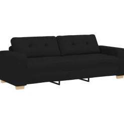 vidaXL Sofás-Sofá 3 pcs 221 x 80 x 80 cm Tejido mezcla de lino