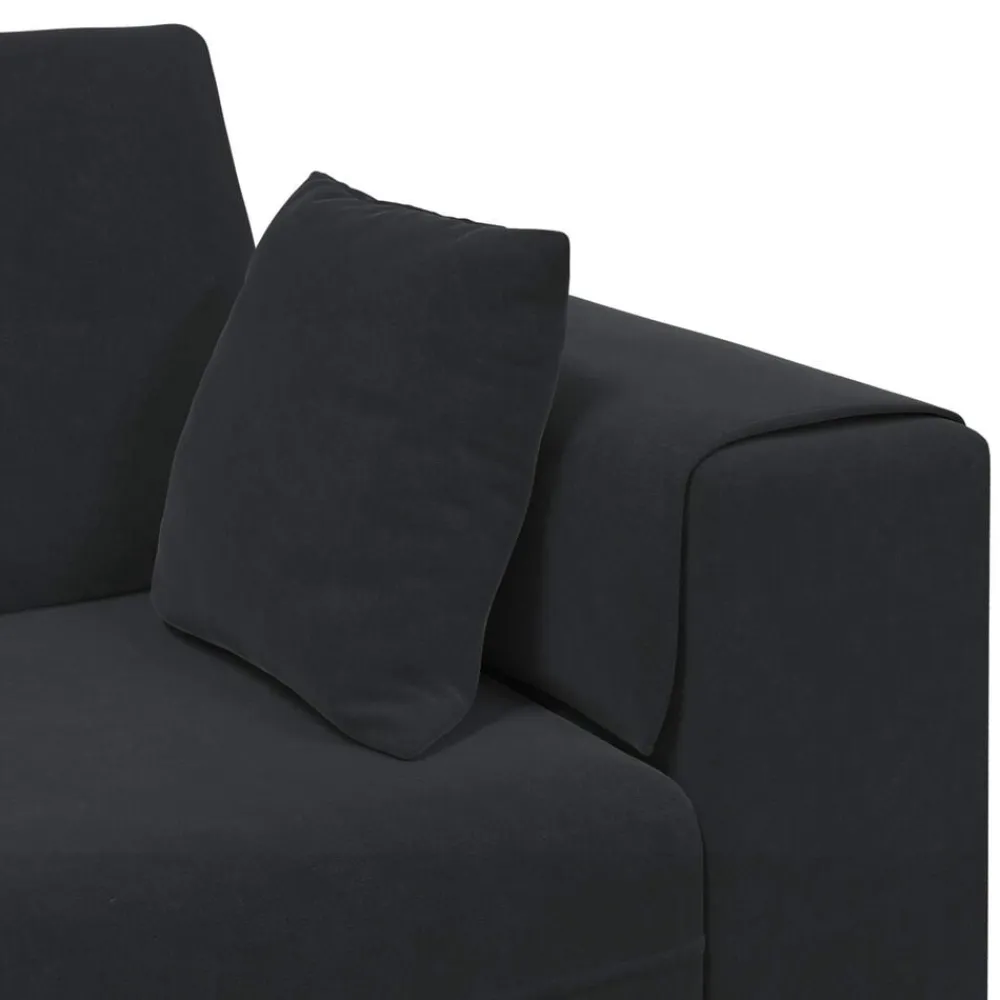 vidaXL Sofá 3 pcs 250 x 188 x 76 cm Terciopelo Negro Best