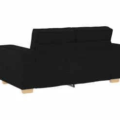 vidaXL Sofá 3 pcs 220 x 80 x 84 cm Tejido mezcla de lino Negro Discount