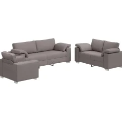 vidaXL Sofás-Sofá 3 pcs 219 x 80 x 82 cm Tejido mezcla de lino