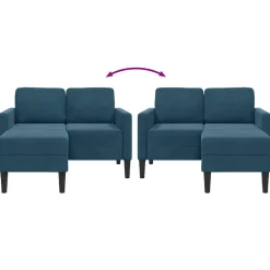 vidaXL Sofás-Sofá 2 plazas con chaise longue en forma L 125 cm