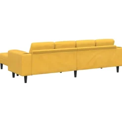 vidaXL Sofá 250 x 188 x 76 cm Tela de Pana Amarillo claro Clearance