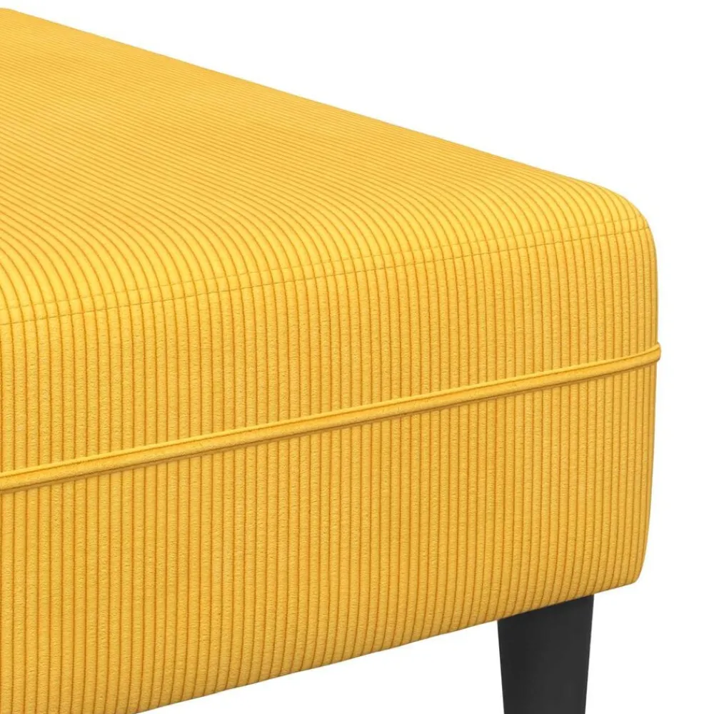 vidaXL Sofá 250 x 188 x 76 cm Tela de Pana Amarillo claro Clearance