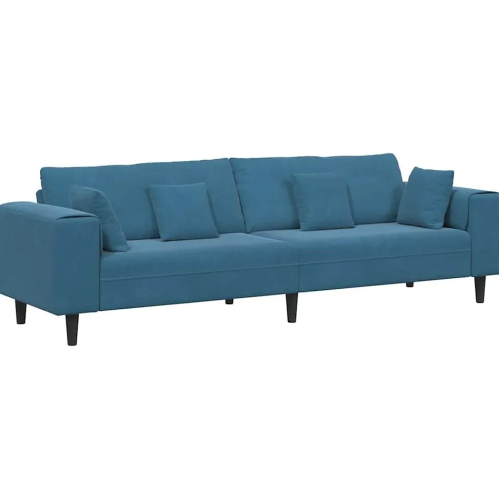 vidaXL Sofá 250 x 77 x 76 cm Terciopelo Azul Discount