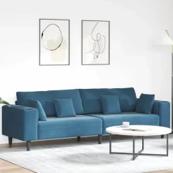 vidaXL Sofá 250 x 77 x 76 cm Terciopelo Azul Discount